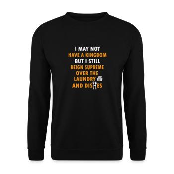 Herrschaft über Wäsche und Geschirr Hausfrau - Unisex Pullover - Schwarz - Vorne - Alina (178cm) & Michal (187cm)