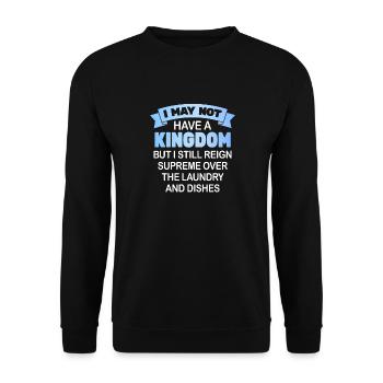 Herrschaft über Wäsche und Geschirr Hausfrau - Unisex Pullover - Schwarz - Vorne - Alina (178cm) & Michal (187cm)