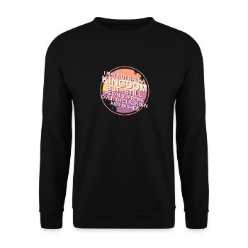 Herrschaft über Wäsche und Geschirr Hausfrau - Unisex Pullover - Schwarz - Vorne - Alina (178cm) & Michal (187cm)