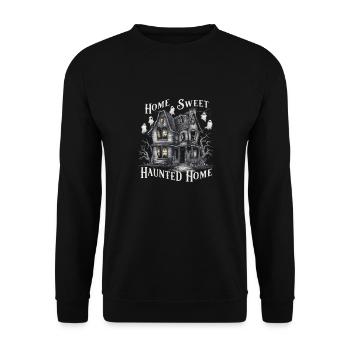 Home Sweet Haunted Home - Spooky Haunted House - Unisex Sweatshirt - black - Front - Alina (178cm) & Michal (187cm)