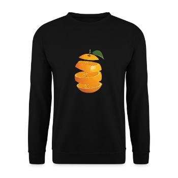 Orange Fruit - Unisex Pullover - Schwarz - Vorne - Alina (178cm) & Michal (187cm)