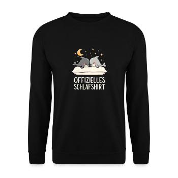 Official Dolphin Dolphin Couple Sleep Shirt - Unisex Sweatshirt - black - Front - Alina (178cm) & Michal (187cm)
