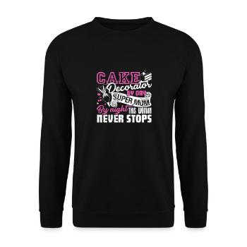 Cake Decorator Cake Decorator Mom - Unisex Sweatshirt - black - Front - Alina (178cm) & Michal (187cm)