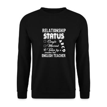 English Teacher Relationship Status - Unisex Sweatshirt - black - Front - Alina (178cm) & Michal (187cm)