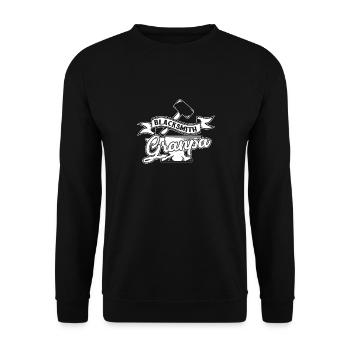 Blacksmith Blacksmith Grandpa - Unisex Sweatshirt - black - Front - Alina (178cm) & Michal (187cm)