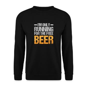 Sprinting For The Free Beer Running - Unisex Sweatshirt - black - Front - Alina (178cm) & Michal (187cm)