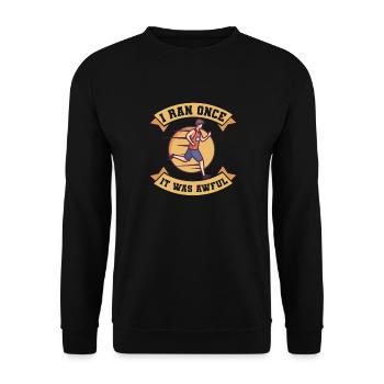 Marathon I Ran Once It Was Awful Running - Unisex Sweatshirt - black - Front - Alina (178cm) & Michal (187cm)