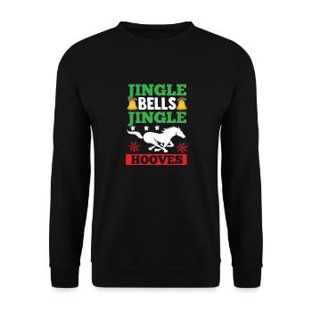Weihnachtsmann Weihnachten Reiten Reiterin Pferde - Unisex Pullover - Schwarz - Vorne - Alina (178cm) & Michal (187cm)