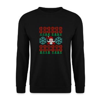 Ugly christmas knit Design - Unisex Pullover - Schwarz - Vorne - Alina (178cm) & Michal (187cm)