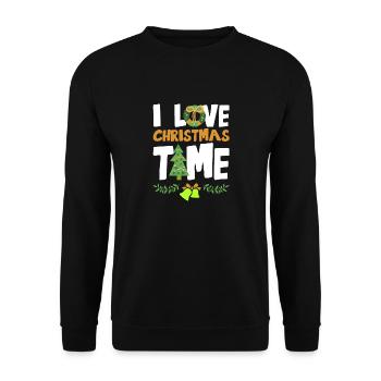 I Love Christmas Time - Unisex Pullover - Schwarz - Vorne - Alina (178cm) & Michal (187cm)