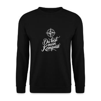 Du bist mein Kompass für Verliebte - Unisex Pullover - Schwarz - Vorne - Alina (178cm) & Michal (187cm)