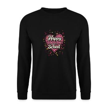 Happy One Hundred Day School für eine Lehrer und - Unisex Pullover - Schwarz - Vorne - Alina (178cm) & Michal (187cm)