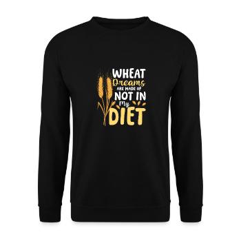 Wheat dreams are made of these not in my diet - Unisex Pullover - Schwarz - Vorne - Alina (178cm) & Michal (187cm)