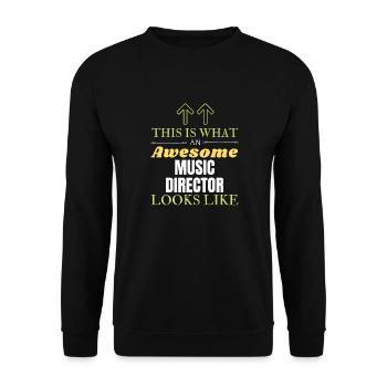 This is What an Awesome Music Director Looks Like - Unisex Sweatshirt - black - Front - Alina (178cm) & Michal (187cm)