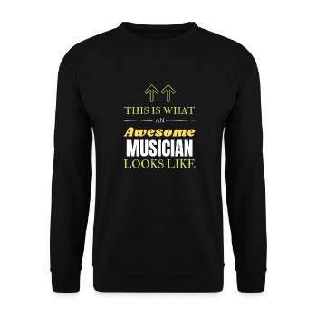 This is What an Awesome Musician Looks Like - Unisex Sweatshirt - black - Front - Alina (178cm) & Michal (187cm)