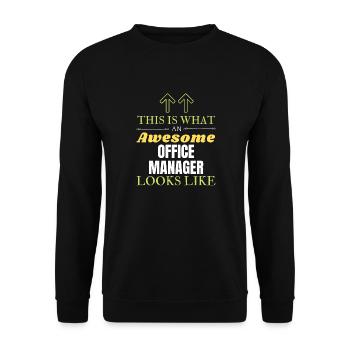 This is What an Awesome Office Manager Looks Like - Unisex Sweatshirt - black - Front - Alina (178cm) & Michal (187cm)