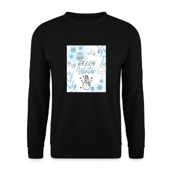 Hello Winter - Unisex Sweatshirt - black - Front - Alina (178cm) & Michal (187cm)