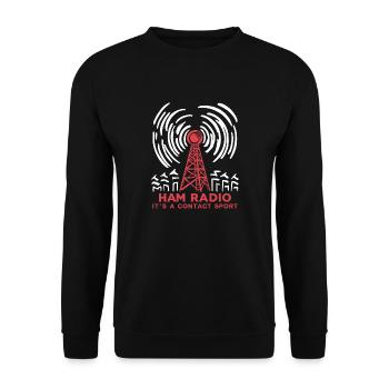 Ham Radio – It's the contact that counts - Unisex Sweatshirt - black - Front - Alina (178cm) & Michal (187cm)