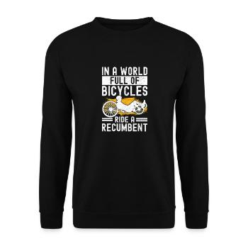 Recumbent Trike Liegetrike Liegedreirad - Unisex Pullover - Schwarz - Vorne - Alina (178cm) & Michal (187cm)