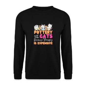 Pottery Ceramics Artist Cat - Unisex Sweatshirt - black - Front - Alina (178cm) & Michal (187cm)