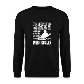 Firefighter Firefighter Dad Cooler - Unisex Sweatshirt - black - Front - Alina (178cm) & Michal (187cm)