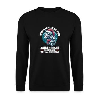 Père Noël Noël équitation cavalier chevaux - Sweat-shirt Unisexe - noir - Devant - Alina (178cm) & Michal (187cm)