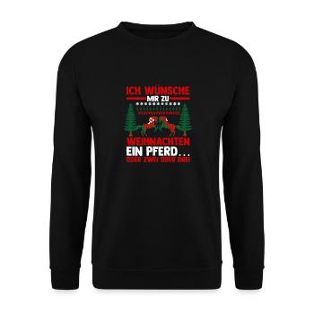 Père Noël Noël équitation cavalier chevaux - Sweat-shirt Unisexe - noir - Devant - Alina (178cm) & Michal (187cm)
