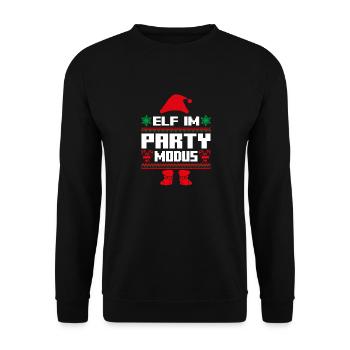 Christmas Elf Christmas Party Elf - Unisex Sweatshirt - black - Front - Alina (178cm) & Michal (187cm)