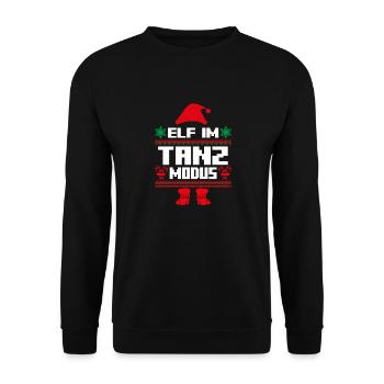 Christmas Elf Christmas Santa Claus Dance Elf - Unisex Sweatshirt - black - Front - Alina (178cm) & Michal (187cm)