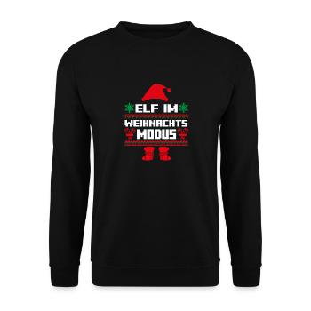 Christmas Elf Christmas Santa Claus Elf - Unisex Sweatshirt - black - Front - Alina (178cm) & Michal (187cm)