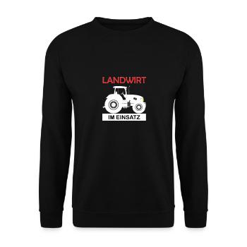 Farmer in action Farmer Funny saying nature - Unisex Sweatshirt - black - Front - Alina (178cm) & Michal (187cm)