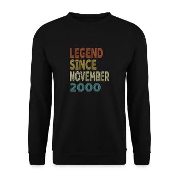 Vintage Legend Since November 2000, 24th birthday - Unisex Sweatshirt - black - Front - Alina (178cm) & Michal (187cm)