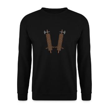 Symbole des faisceaux romains avec double hache - - Sweat-shirt Unisexe - noir - Devant - Alina (178cm) & Michal (187cm)
