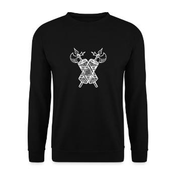 Symbole des faisceaux romains avec double hache - - Sweat-shirt Unisexe - noir - Devant - Alina (178cm) & Michal (187cm)