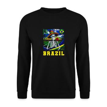 Brasilien Brazil shirt Brasilianer Rio de Janeirao - Unisex Pullover - Schwarz - Vorne - Alina (178cm) & Michal (187cm)