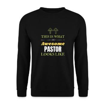 So sieht ein großartiger Pastor aus - Unisex Pullover - Schwarz - Vorne - Alina (178cm) & Michal (187cm)