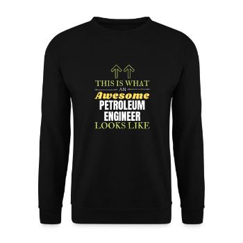 This is What an Awesome Petroleum Engineer Looks L - Unisex Sweatshirt - black - Front - Alina (178cm) & Michal (187cm)