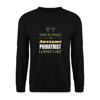 This is What an Awesome Podiatrist Looks Like - Unisex Sweatshirt - black - Front - Alina (178cm) & Michal (187cm)