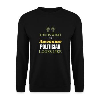 So sieht ein großartiger Politiker aus - Unisex Pullover - Schwarz - Vorne - Alina (178cm) & Michal (187cm)