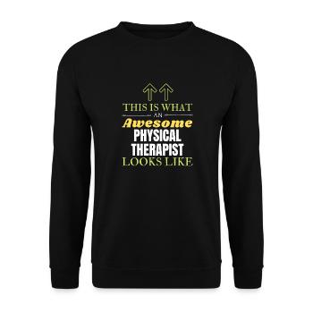 So sieht ein großartiger Physiotherapeut aus L - Unisex Pullover - Schwarz - Vorne - Alina (178cm) & Michal (187cm)