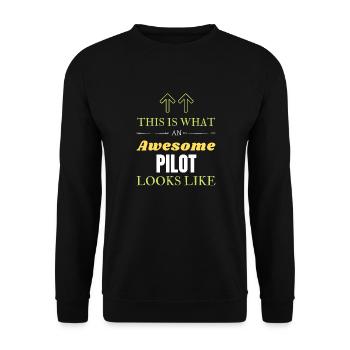 So sieht ein großartiger Pilot aus - Unisex Pullover - Schwarz - Vorne - Alina (178cm) & Michal (187cm)