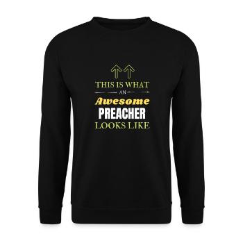 This is What an Awesome Preacher Looks Like - Unisex Sweatshirt - black - Front - Alina (178cm) & Michal (187cm)