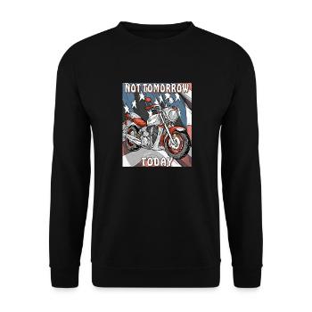 MOTORRAD NOT TOMORROW TODAY - Unisex Pullover - Schwarz - Vorne - Alina (178cm) & Michal (187cm)