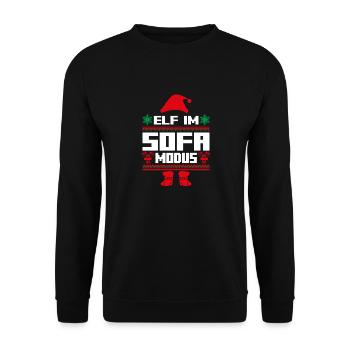 Elfe de Noël Noël Père Noël Elfe - Sweat-shirt Unisexe - noir - Devant - Alina (178cm) & Michal (187cm)