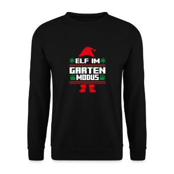 Christmas Elf Christmas Gardener Garden Elf - Unisex Sweatshirt - black - Front - Alina (178cm) & Michal (187cm)