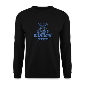 Limited Edition 1977 Geburtstag 1977 Geboren - Unisex Pullover - Schwarz - Vorne - Alina (178cm) & Michal (187cm)
