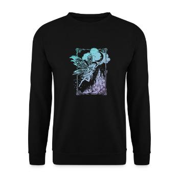 Fairy in paper cut vintage look - Unisex Sweatshirt - black - Front - Alina (178cm) & Michal (187cm)