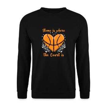 Home Is Where Court Is Basketball - Unisex Sweatshirt - black - Front - Alina (178cm) & Michal (187cm)