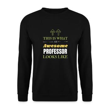 This is What an Awesome Professor Looks Like - Unisex Sweatshirt - black - Front - Alina (178cm) & Michal (187cm)
