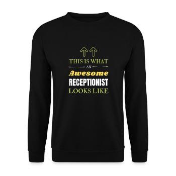 This is What an Awesome Receptionist Looks Like - Unisex Sweatshirt - black - Front - Alina (178cm) & Michal (187cm)